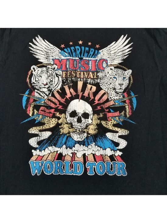 Unbranded Other - American Music Festival Rock And Roll World Tour T-shirt Size Small Black Retro